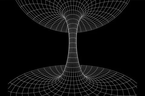 Wormhole tunnel mesh objects wireframe vector Stock Illustration