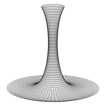 Wormhole tunnel mesh objects wireframe vector Stock Illustration