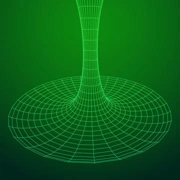 Wormhole tunnel mesh objects wireframe vector Stock Illustration