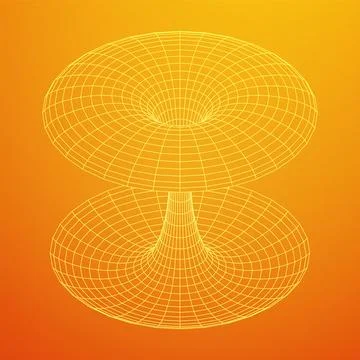 Wormhole tunnel mesh objects wireframe vector Stock Illustration