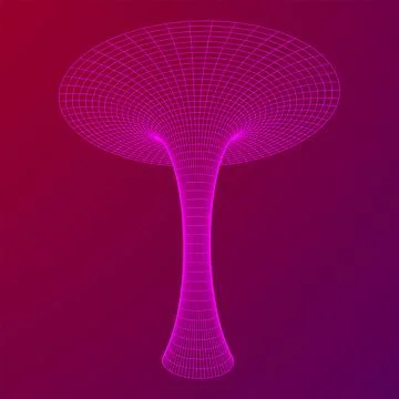 Wormhole tunnel mesh objects wireframe vector Stock Illustration