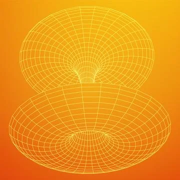 Wormhole tunnel mesh objects wireframe vector Stock Illustration