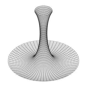 Wormhole tunnel mesh objects wireframe vector Stock Illustration