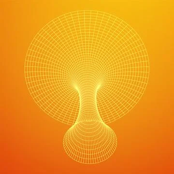 Wormhole tunnel mesh objects wireframe vector Stock Illustration