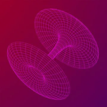 Wormhole tunnel mesh objects wireframe vector Stock Illustration