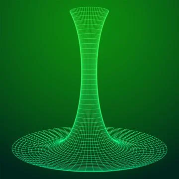 Wormhole tunnel mesh objects wireframe vector Stock Illustration