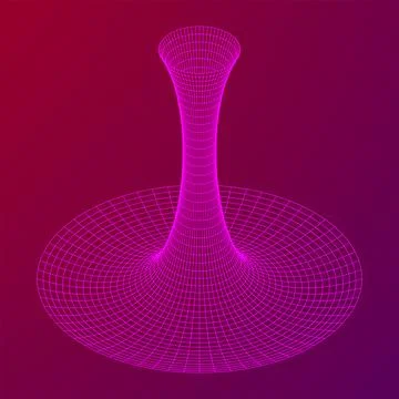Wormhole tunnel mesh objects wireframe vector Stock Illustration