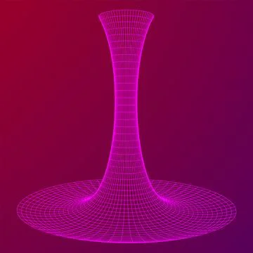 Wormhole tunnel mesh objects wireframe vector Stock Illustration