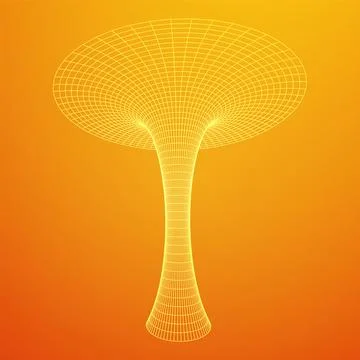 Wormhole tunnel mesh objects wireframe vector Stock Illustration