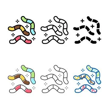 Worms candy color icon multistyle vector Stock Illustration