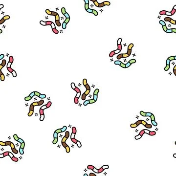 Worms candy vector seamless pattern Stock Illustration