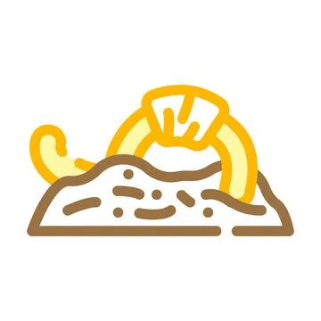 Worms in compost color icon vector illustration Stockillustratie