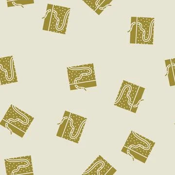 Worms escaping from toxic ground glyph seamless pattern 스톡 일러스트