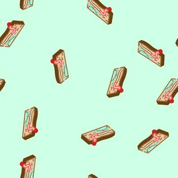 Worms escaping from toxic ground isometric icon seamless pattern Stock Illustration