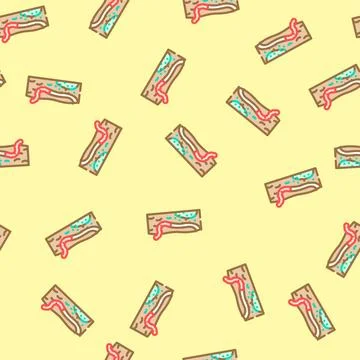 Worms escaping from toxic ground vector seamless pattern Stock Illustration