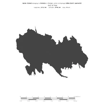 Worms Island. Estonia. Shape on white. Bilevel Stock Illustration