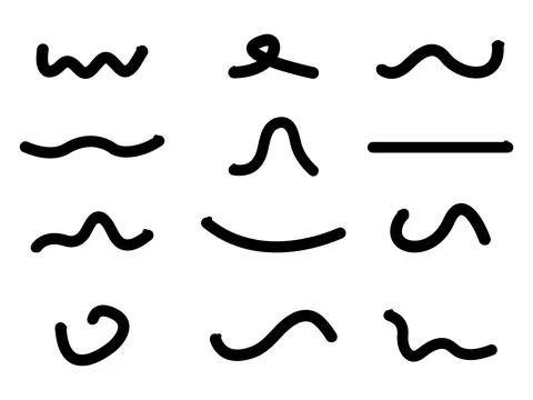 Worms silhouette set. Stock Illustration