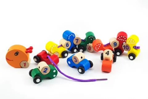 Worms train, Children toy for brain, Brain development, Skills Preschool Stock Photos
