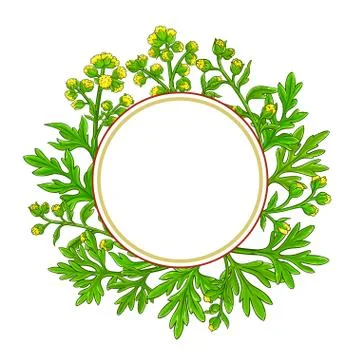 Wormwood circle frame Stock Illustration