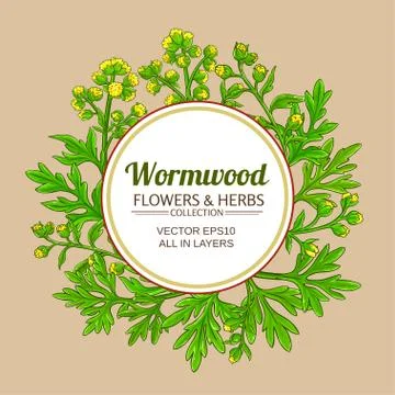 Wormwood vector frame Stock Illustration