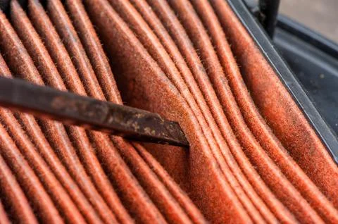 Worn air filter Stock Photos