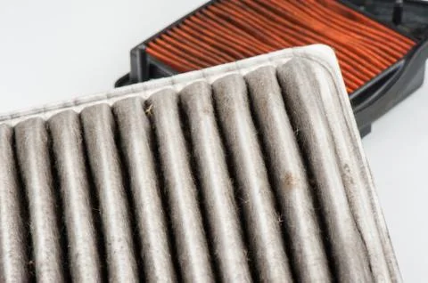 Worn air filter Stock Photos