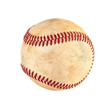 Worn baseball isolated on white background, team sport. Foto stock
