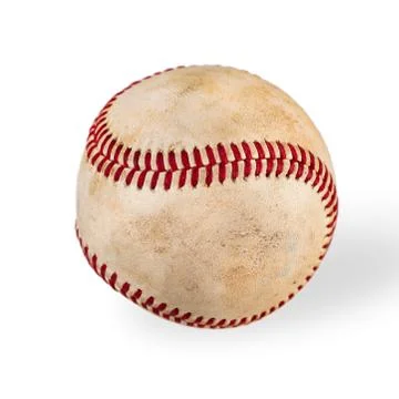Worn baseball isolated on white background, team sport Stock Photos