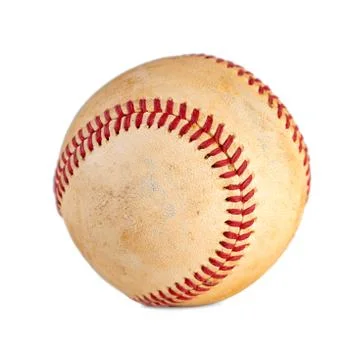 Worn baseball isolated on white background, team sport. Foto stock