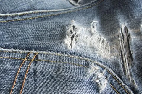 Worn blue jeans as background Foto stock