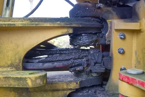 Worn Cables in Heavy Machinery Component Stock Photos