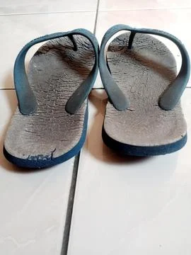 Worn Flip-Flops Still Usable for Daily Activities Stock Photos