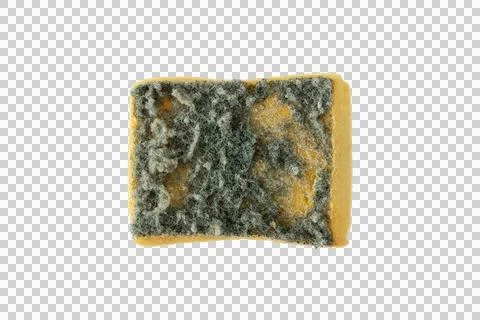 Worn kitchen sponge with scrubber isolated transparent png top view Stock Photos