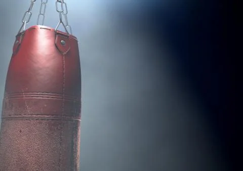 Worn Leather Punching Bag Stock Illustration