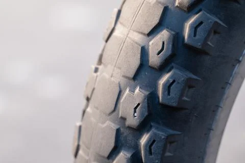 Worn motorcycle tire close up Stock Photos
