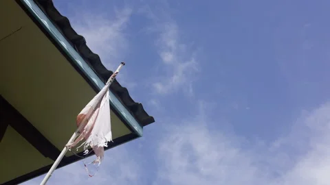 Worn National Flag Not Yet Replaced 01 Stock Footage 323361630