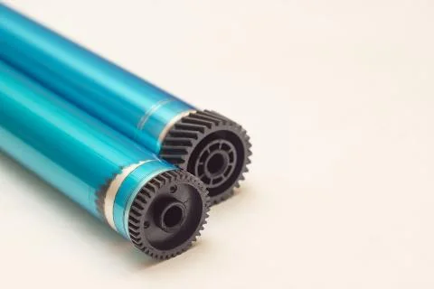 Worn out with defects selenium layer of organic photoreceptors Stock Photos