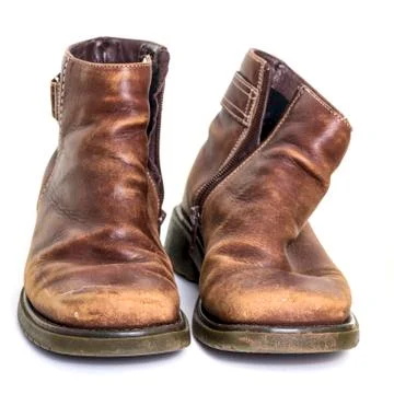 Worn out old boots Stock Photos