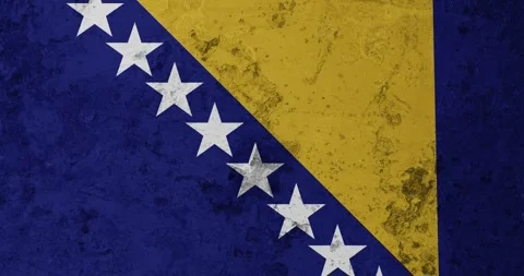 A worn out rusty wall with the bosnia and herzegovina flag Stock Footage 337427252