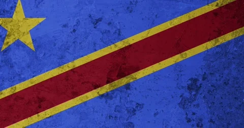 A worn out rusty wall with the democratic republic of the congo flag Video stock 337428286