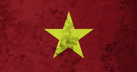 A worn out rusty wall with the vietnam flag Video stock 337432741