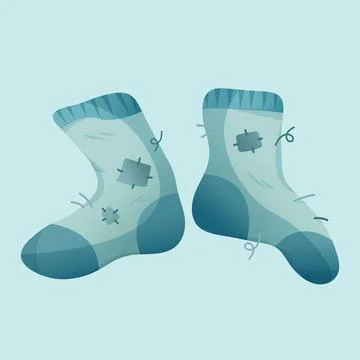 Worn out socks vector drawing Stock Illustration