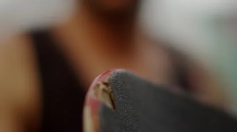 Worn out tail of skateboard Stock Footage 61275189