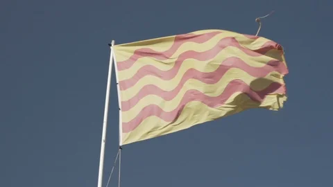 Worn out Tarragona Flag in Wind Video stock 119242889