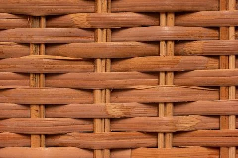 Worn out wooden woven grid texture macro close up shot front view Fotos de archivo