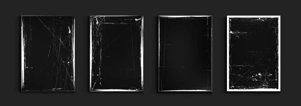 Worn paper frames with grunge borders イラスト素材