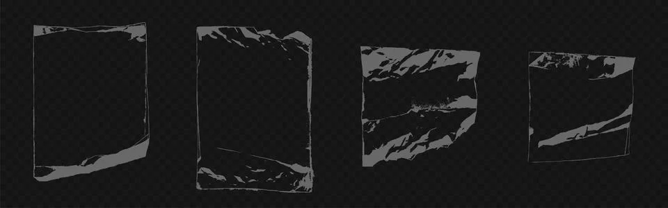 Worn paper texture frames on transparent bg Stockillustratie