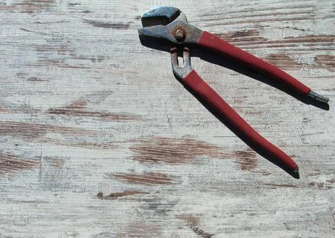 Worn Quick Adjustment Water Pump Pliers on Worktop Stock Photos