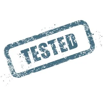 Worn stamp with word tested - verified sign Stock Illustration