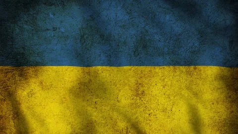 Worn Ukraine Flag Waving in the Wind - Looping Animation Stock-Footage 246765411